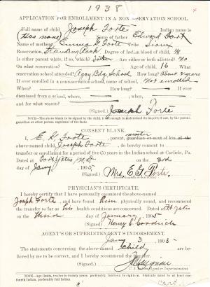 Joseph Forte Student File 