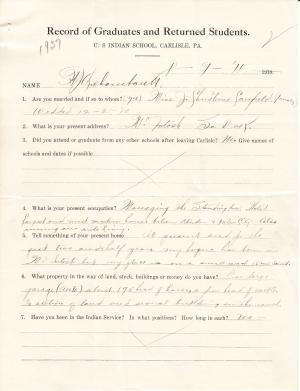 Harry Archambault Student File 