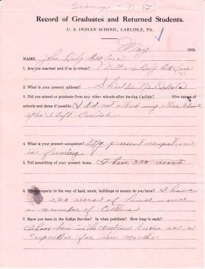 John Holy Elkface Student File