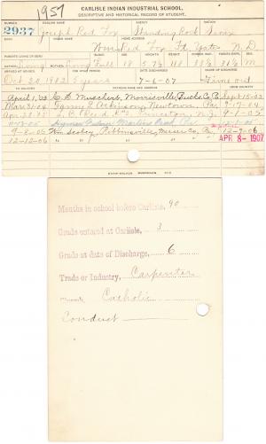 Joseph Red Fox Student File Joseph Red Fox Student File