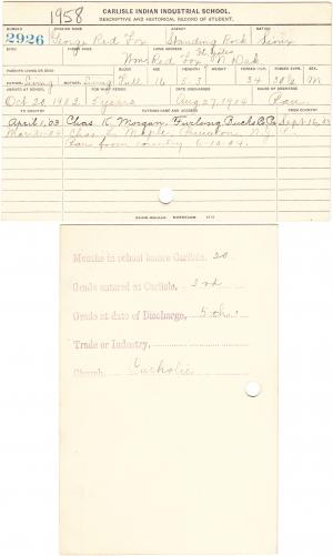 George Red Fox Student File 