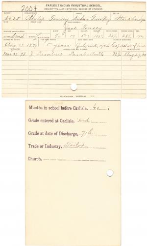 Philip Tousey Student File 