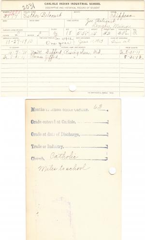 Esther Belcourt Student File