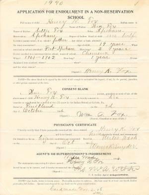 Henry K. Fox Student File Henry K. Fox Student File