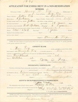 Henry K. Fox Student File