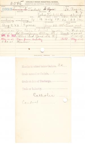 Lewis Roy Tarbell Student File