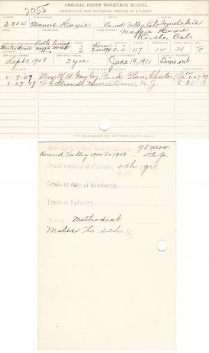 Mamie Hoxie Student File
