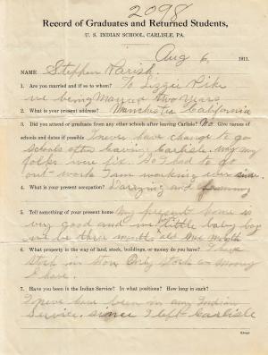 Stephen Parish Student File Stephen Parish Student File