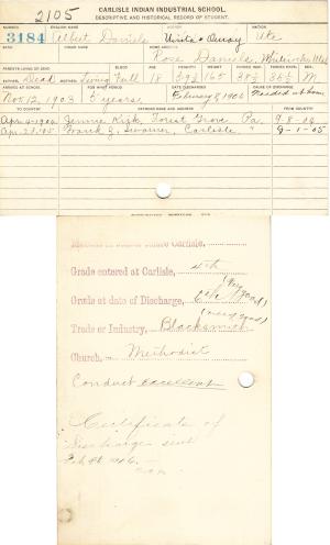Albert Daniels Student File Albert Daniels Student File