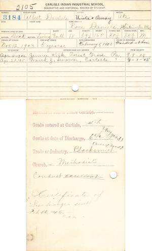 Albert Daniels Student File