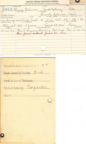 Henry Johnson Student File Henry Johnson Student File