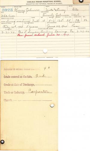 Henry Johnson Student File