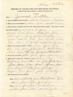 Joseph Little Student File Joseph Little Student File