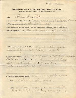 Roy Smith Student File