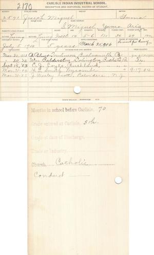 Joseph Miguel Student File