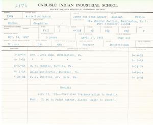 Annie Coodlalook Student File