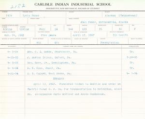 Lydia Faber Student File