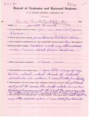 Janette Woods (Pahgostatum) Student File Janette Woods (Pahgostatum) Student File