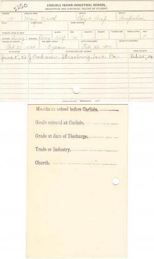 Mary North Student File