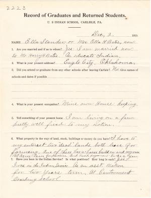 Ella Stander (Grass Woman) Student File Ella Stander (Grass Woman) Student File