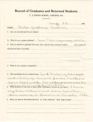 Shela Guthrie Brown (Che-ke-kah) Student File Shela Guthrie Brown (Che-ke-kah) Student File