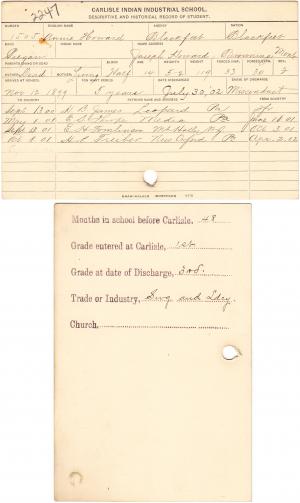 Annie Howard Student File Annie Howard Student File