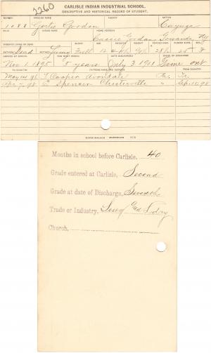 Gertie Gordon Student File