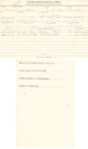 Mamie Beck Student File