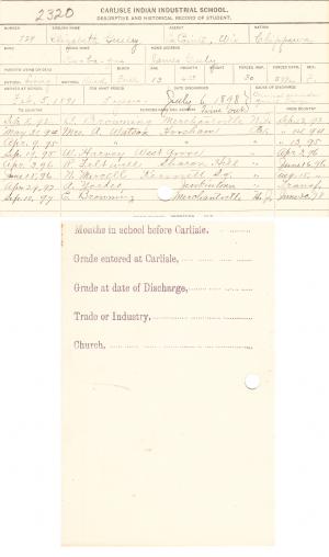 Elizabeth Greeley Student File