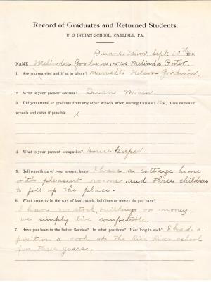 Melinda Porter Student File