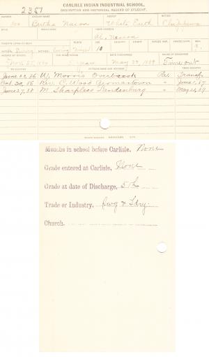 Bertha Nason Student File