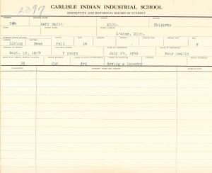 Mary Smith Student File