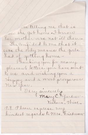 Mary Cook (Ovwari) Student File [entered 1901]