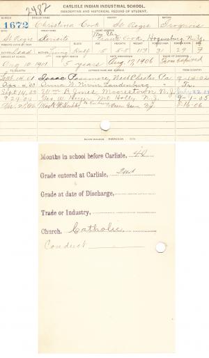 Christina Cook (Kerisite) Student File