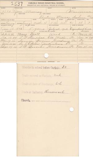 Jane Murray Student File