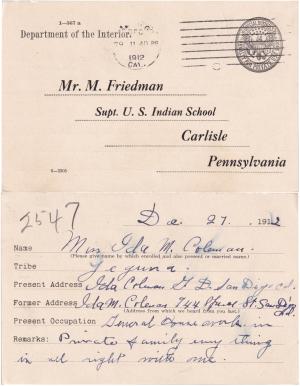 Ida Coleman Student File