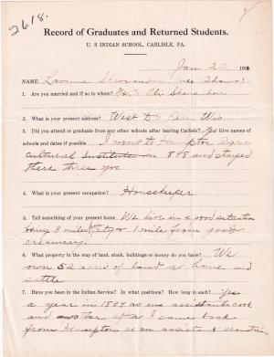 Lavinia Adams Student File 