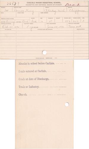 Louisa King Student File