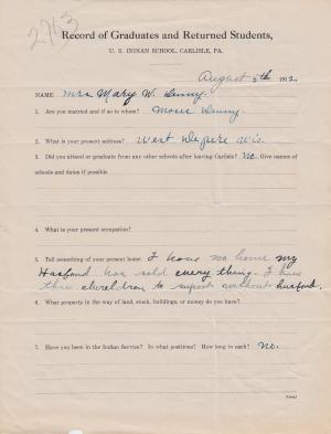 Mary Webster Student File Mary Webster Student File