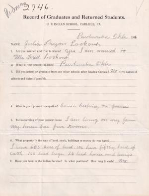 Julia Pryor Student File 