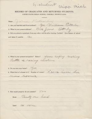 Jane Petoskey Student File