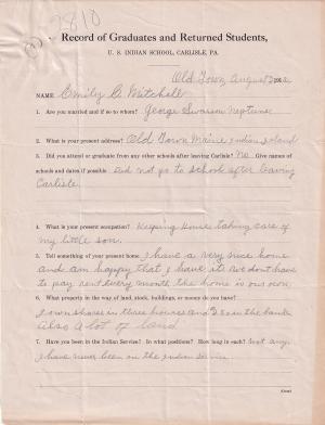 Emily Mitchell Student File