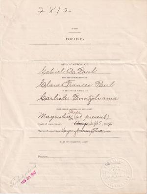 Clara Frances Paul Student File Clara Frances Paul Student File