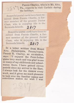 Fannie Charley Student File Fannie Charley Student File