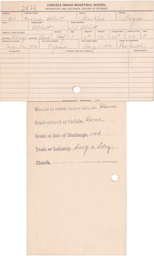 Maggie Abbott Student File