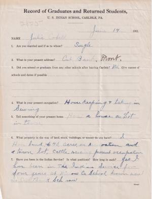 Julia Cobell Student File