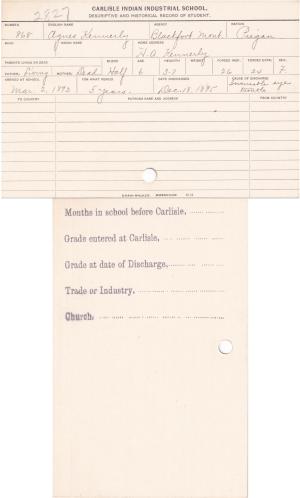 Agnes Kennerly Student File