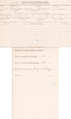 Josephine Langley Student File