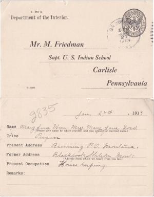 Mary Jane Wren Student File