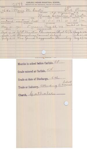 Maria M. Castro Student File